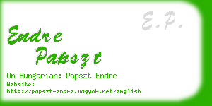 endre papszt business card